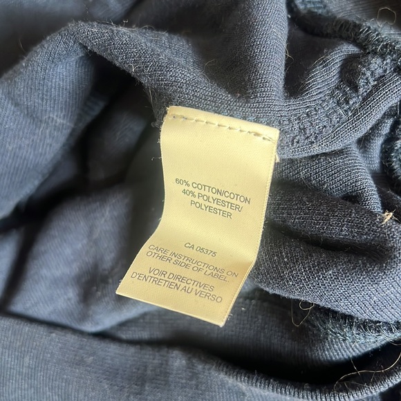 Joseph Abboud navy terrycloth shawl lapel pullover hoodie - Picture 7 of 8